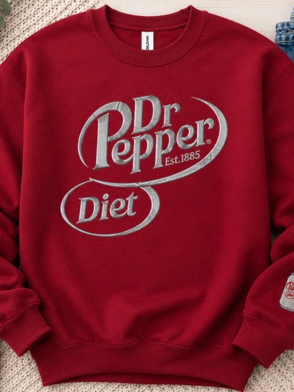Women's Crewneck Sweatshirt in Deep Red